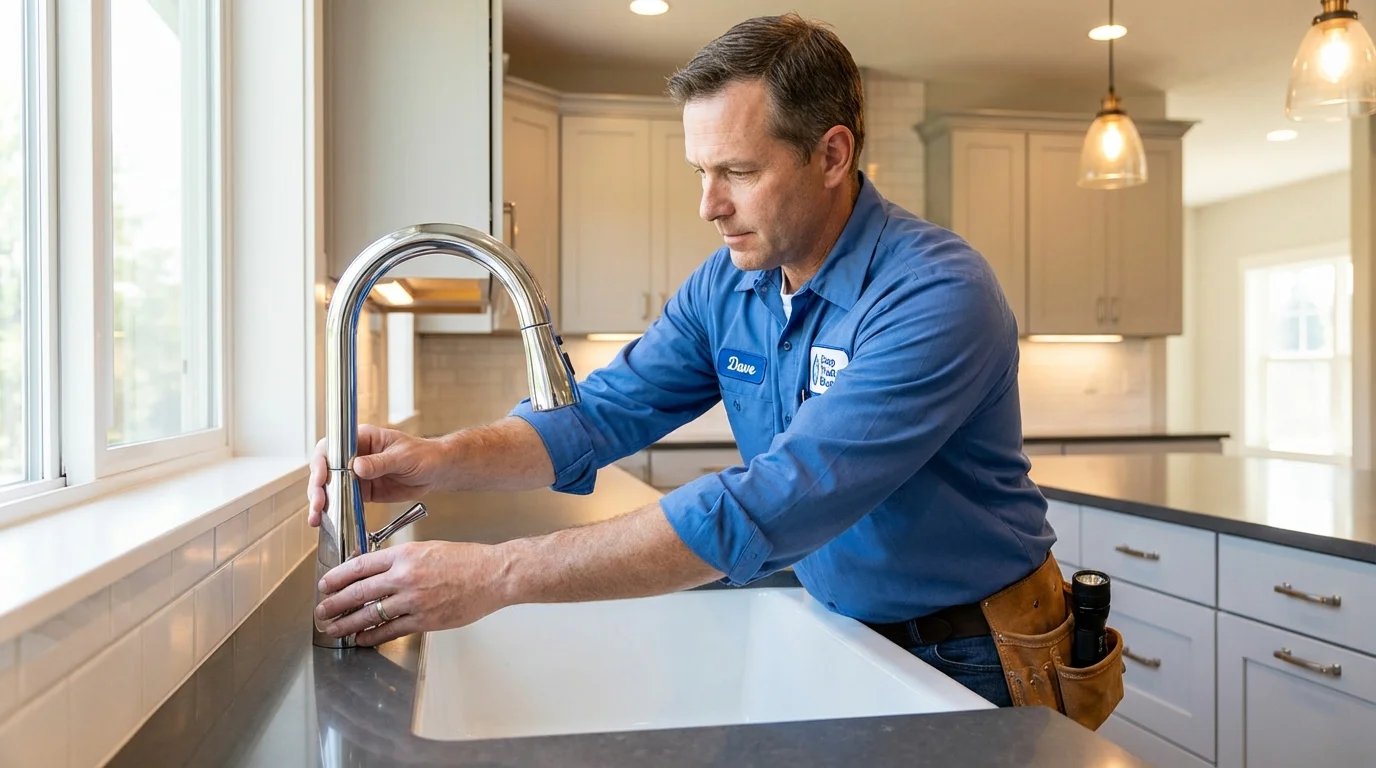 Kitchen faucet installation by Johns Plumbing LLC in Salina